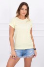 Light yellow blouse with inscriptions