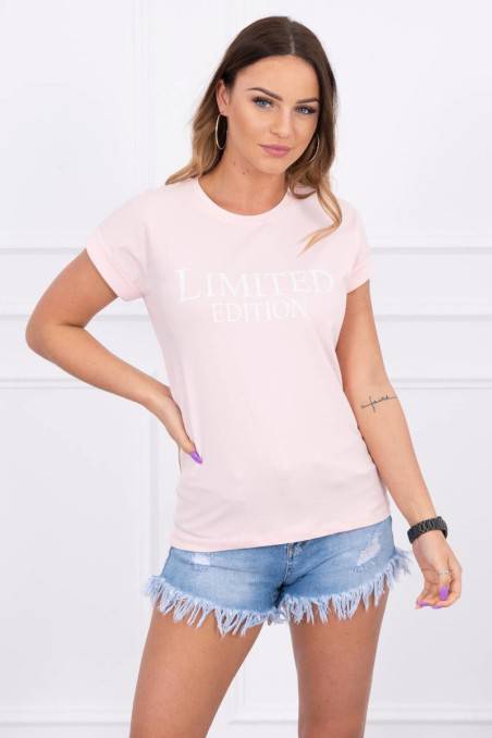 Light pink blouse with inscriptions KES-15041-65296