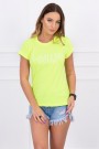 Yellow neon blouse with inscriptions