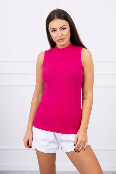 Pink blouse with high neck KES-15061-8988