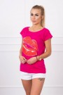 Pink blouse with short sleeves KES-15071-8985