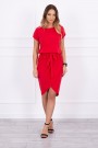 Tied dress with an envelope-like bottom red
