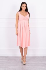 Dress with wide straps salmon