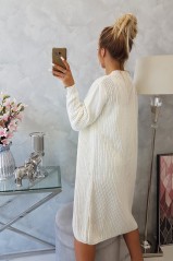 Sweater long cardigan ecru