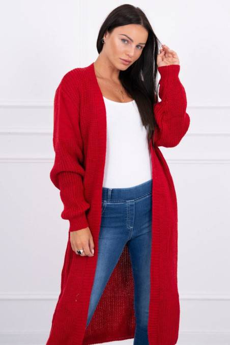 Sweater long cardigan red