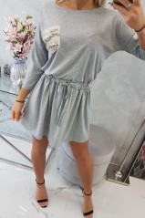 Dress with sequin pocket gray