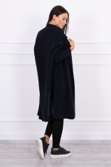 Sweater with batwing sleeve navy blue