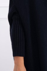 Sweater with batwing sleeve navy blue