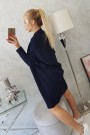 Sweater with batwing sleeve navy blue