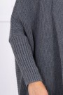 Sweater with batwing sleeve graphite