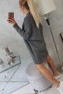 Sweater with batwing sleeve graphite