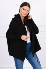 Hooded sweater with batwing sleeve4