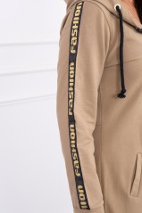 Sweatshirt with zip at the back camel