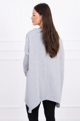 Oversize sweatshirt with asymmetrical sides gray
