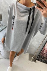 Oversize sweatshirt with asymmetrical sides gray