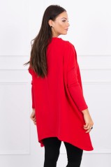 Oversize sweatshirt with asymmetrical sides red