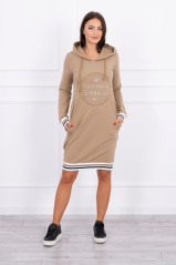 Brown hooded dress KES-15794-62095