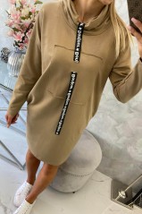 Brown dress with pockets KES-16063-0153