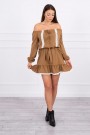 Brown dress with open shoulders KES-16105-66046