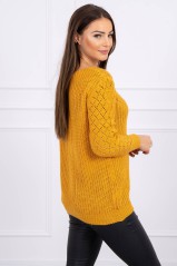 Openwork sweater mustard
