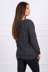 Openwork sweater graphite