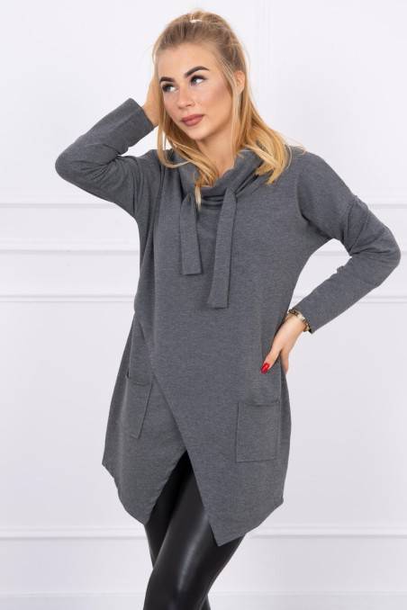 Tunic with envelope front graphite