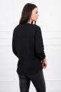 Black blouse with appliqué KES-16521-0086