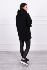 Tunic with a zipper on the hood black