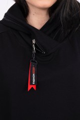 Tunic with a zipper on the hood black