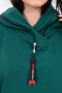 Tunic with a zipper on the hood green