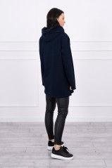 Tunic with a zipper on the hood navy blue