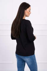 Black blouse with the word "Amour"