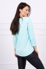 Mint color blouse with appliqué KES-16908-66799