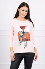 Light pink blouse with appliqué KES-16916-66791