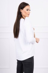 White blouse with appliqué KES-16922-66792