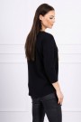 Black blouse with appliqué KES-16923-66792
