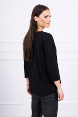 Black blouse with appliqué KES-16934-66797
