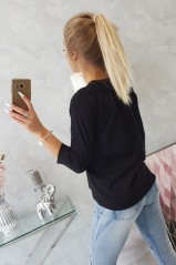 Black blouse with appliqué KES-16934-66797