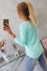 Mint color blouse with appliqué KES-16975-66787