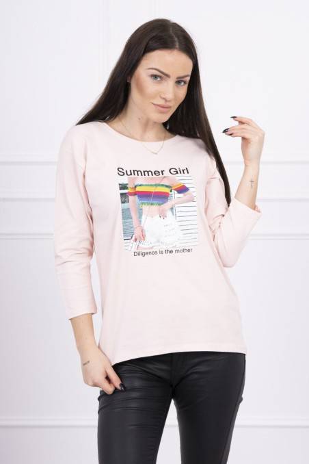 Light pink blouse with appliqué KES-16978-66787
