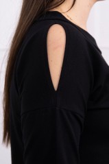 Black dress with appliqué KES-17036-66857