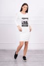 Cream dress with appliqué KES-17052-66856