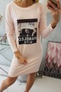 Light pink dress with appliqué KES-17053-66856