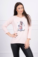 Light pink blouse with appliqué KES-17054-66786