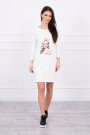 Cream dress with appliqué KES-17086-66827