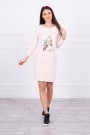 Light pink dress with appliqué KES-17090-66827