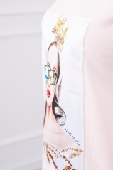 Light pink dress with appliqué KES-17090-66827