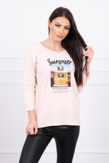 Light pink blouse with appliqué KES-17116-66849