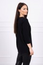 Black blouse with appliqué KES-17124-66855