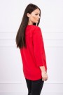 Red blouse with appliqué KES-17126-66855